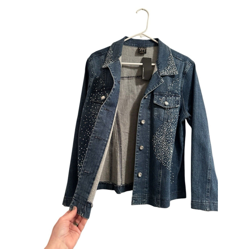 Katina Marie XL Denim Jacket Rhinestone Western NWT